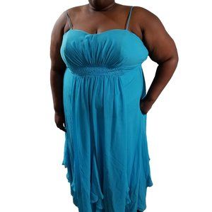 Aqua blue Empire style Evening dress.